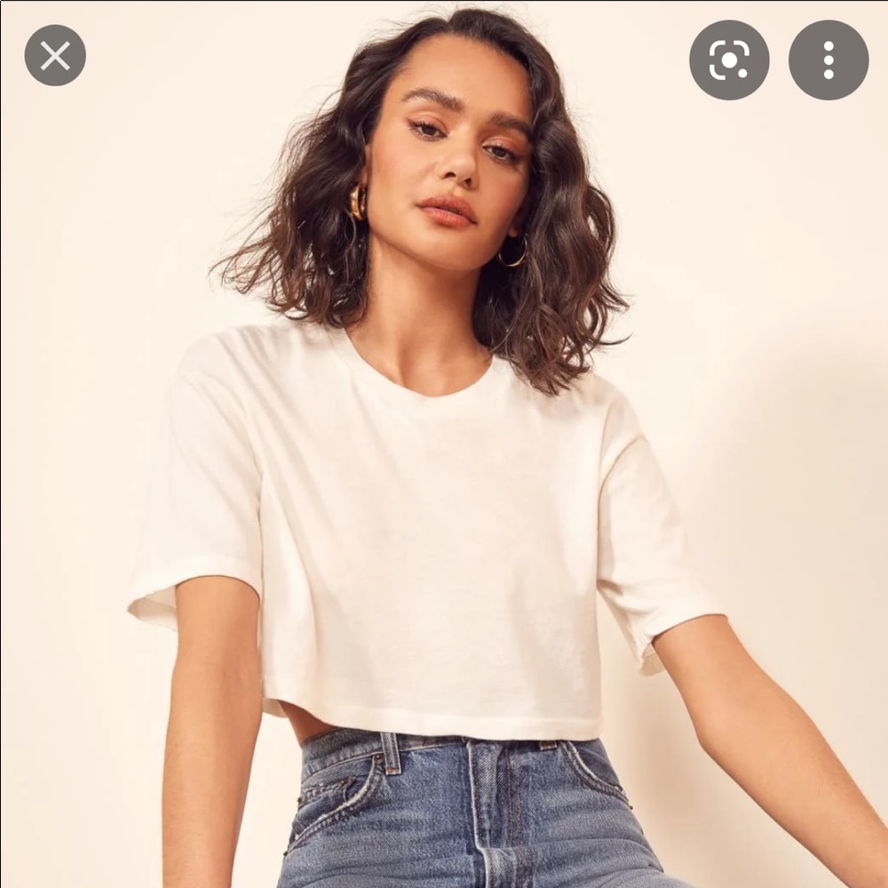 White reformation  Riley cropped tee